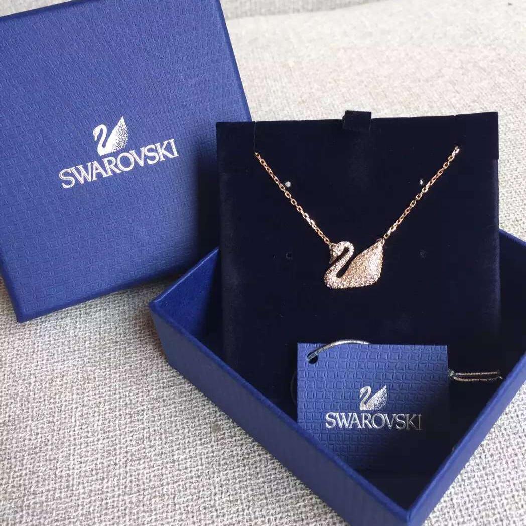 swarovski施华洛世奇玫瑰金天鹅项链