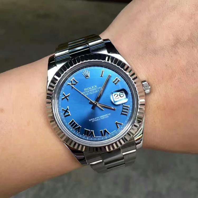 rolex劳力士蓝盘罗马数字刻度腕表