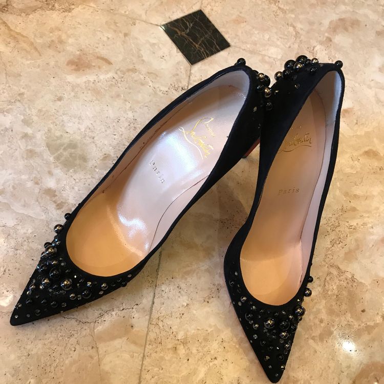 christian louboutin 克里斯提·鲁布托珍珠红底高跟鞋