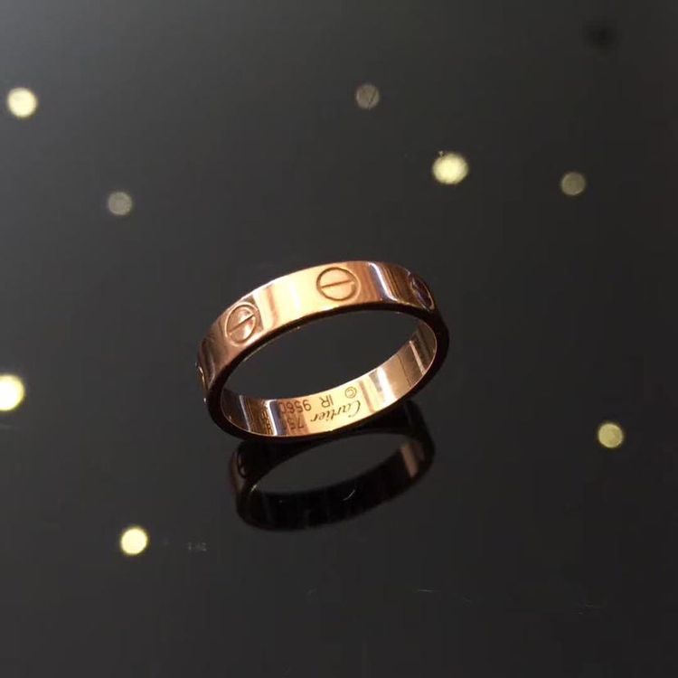 cartier 卡地亚love系列18k玫瑰金戒指