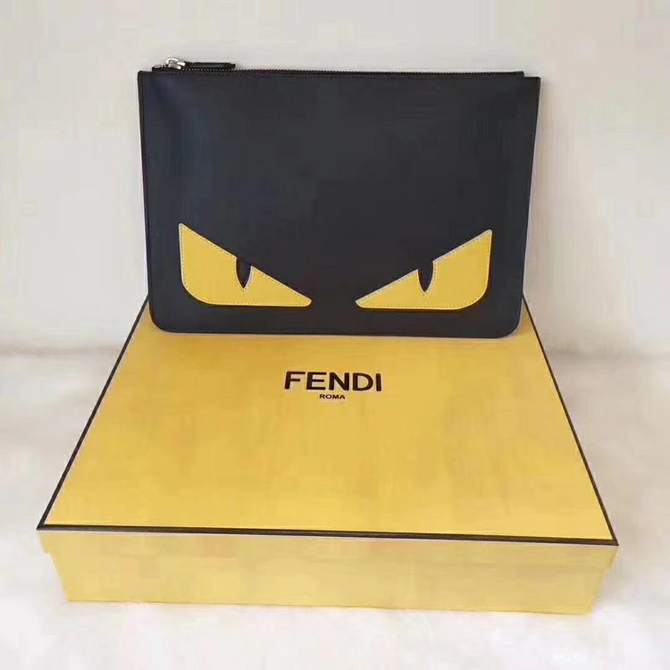 fendi 芬迪小怪兽黄眼睛手拿包