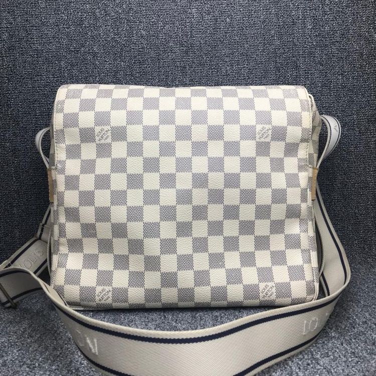 louis vuitton 路易·威登 lv白棋盘格单肩大包男士公务包