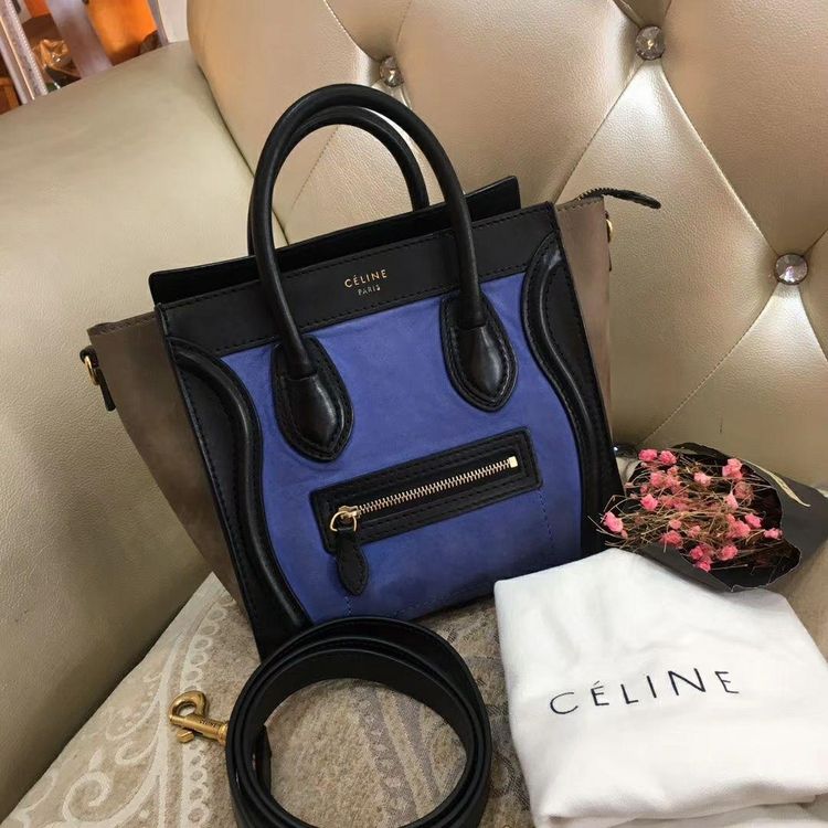 celine 赛琳nano三拼色笑脸包