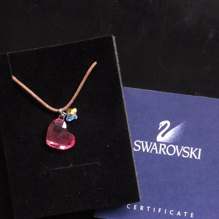 swarovski 施华洛世奇粉色爱心水晶项链