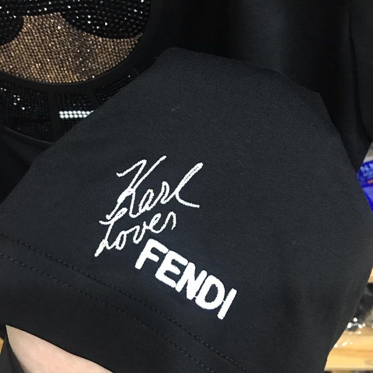 fendi 芬迪老佛爷亮钻t恤