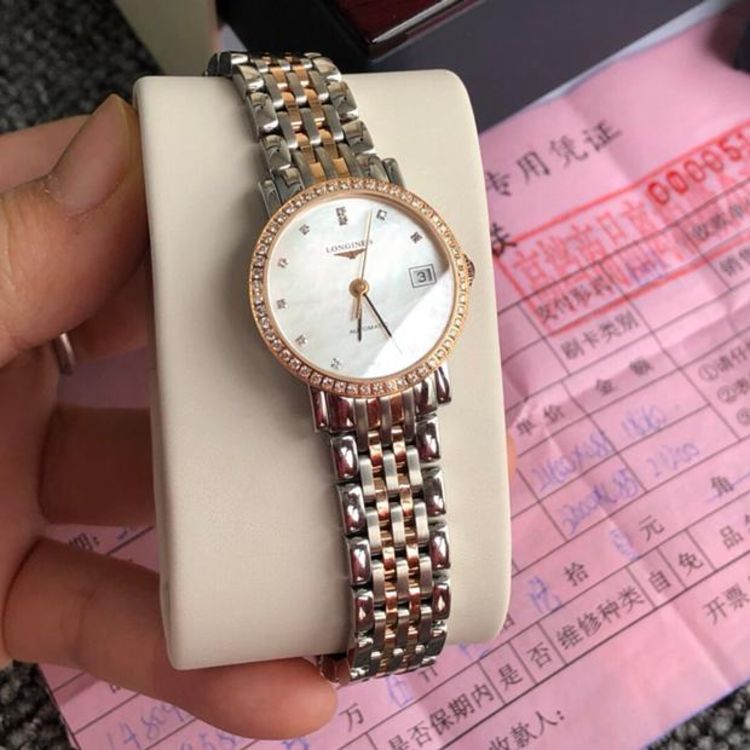 longines 浪琴博雅玫瑰金系列女士机械腕表