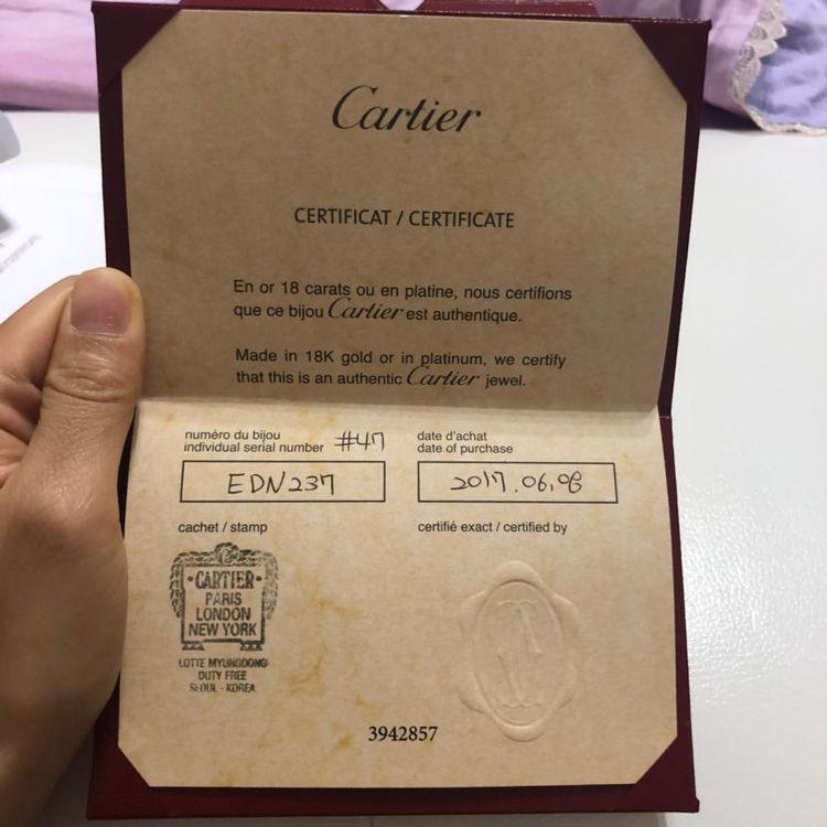 cartier 卡地亚签名版玫瑰金戒指