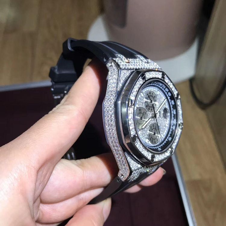 audemars piguet 爱彼皇家橡树系列后钻满天星自动机械男表