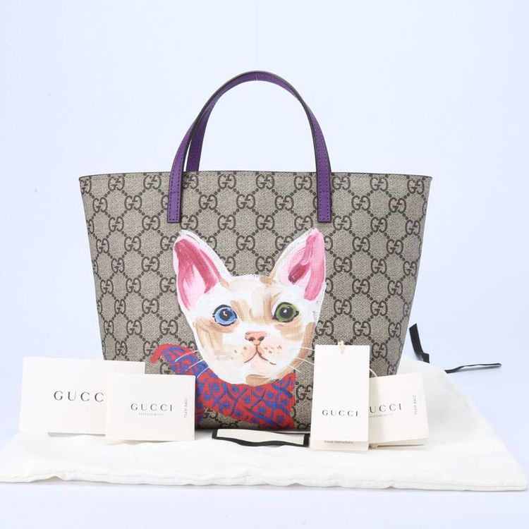 gucci 古驰tian系列猫咪双g手提包