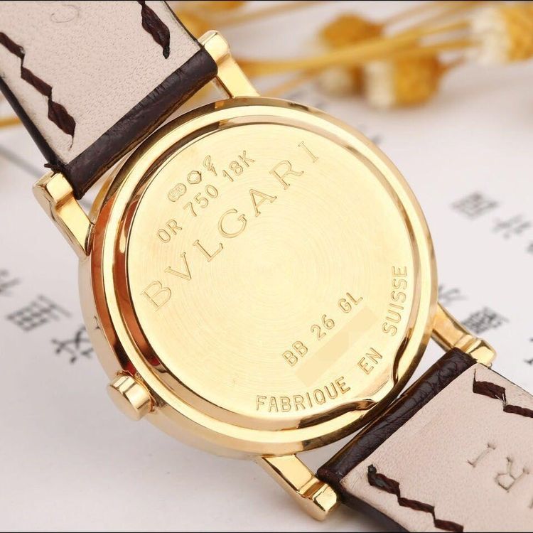 bvlgari 宝格丽18k黄金石英女表bb26gl