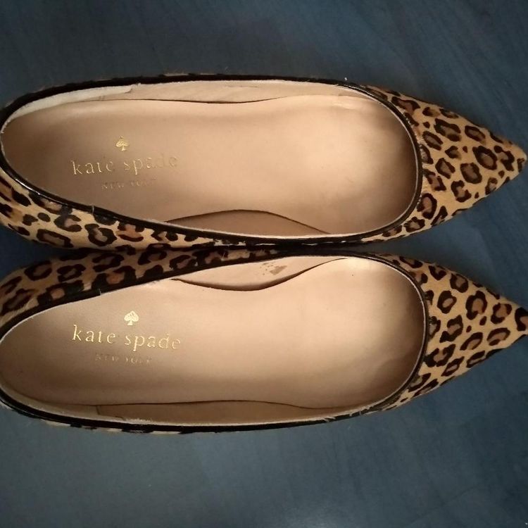 kate spade 凯特·丝蓓低跟豹纹马毛女鞋