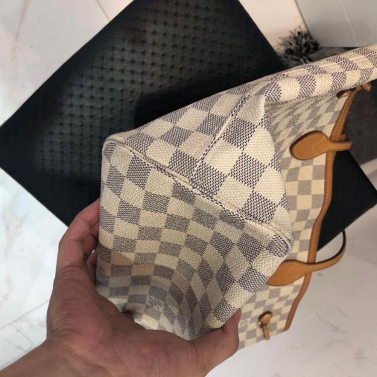 louis vuitton 路易·威登 lv白棋盘格nf中号单肩包