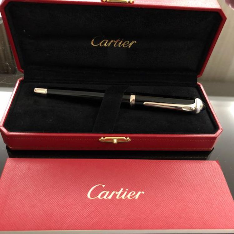 cartier 卡地亚黑色滚珠笔