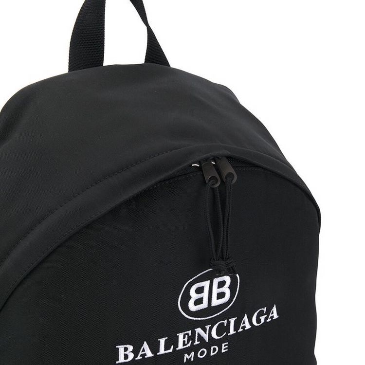 balenciaga 巴黎世家黑色logo印花尼龙双肩包