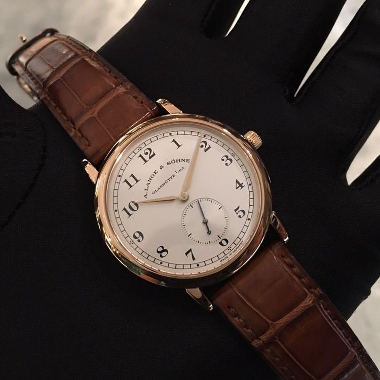 a.lange&shne 朗格1815系列18k玫瑰金小三针手动机械男表