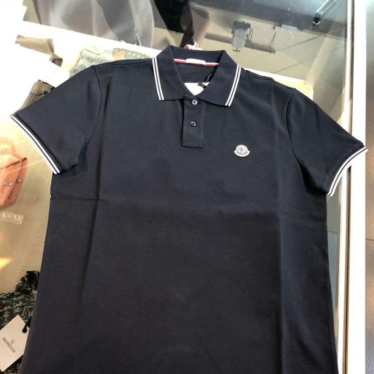 moncler 蒙口男款藏蓝色两粒扣polo衫