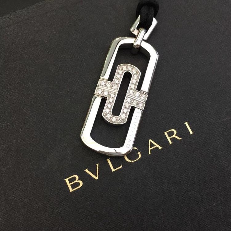 bvlgari 宝格丽回形针钻石吊坠项链