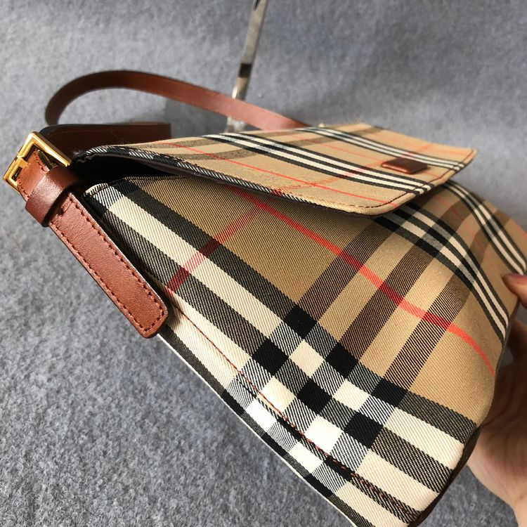 burberry 博柏利中古格子单肩手提包