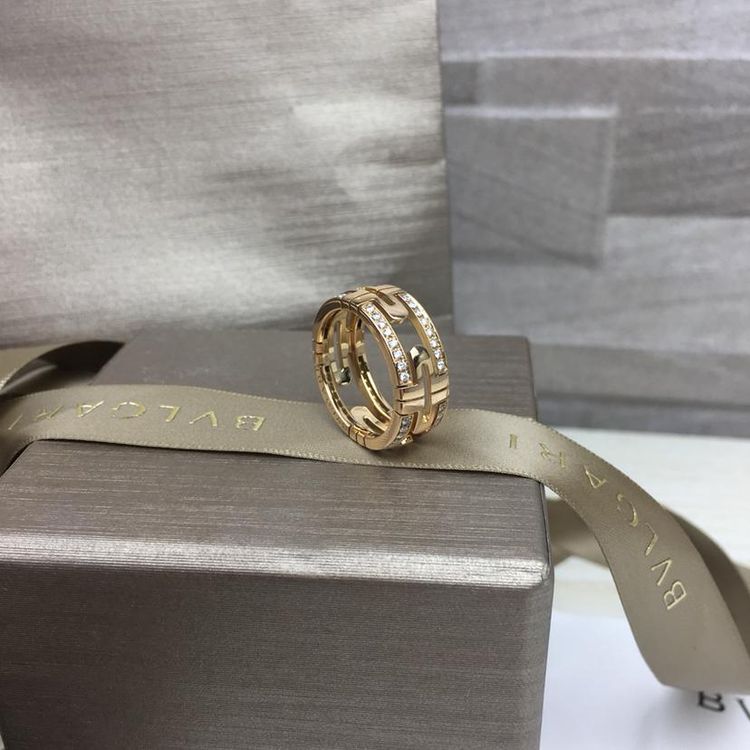 bvlgari 宝格丽镂空parentesi54号玫瑰金钻石戒指