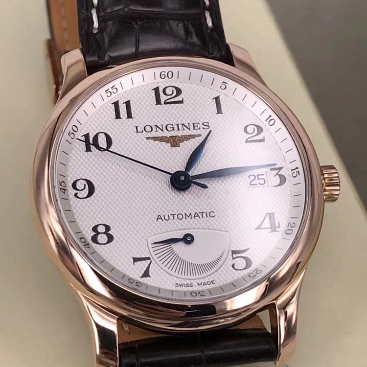 longines 浪琴制表传统18k玫瑰金男士全自动机械表