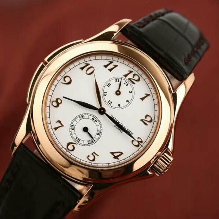 patek philippe 百达翡丽18k玫瑰金手动机械男表