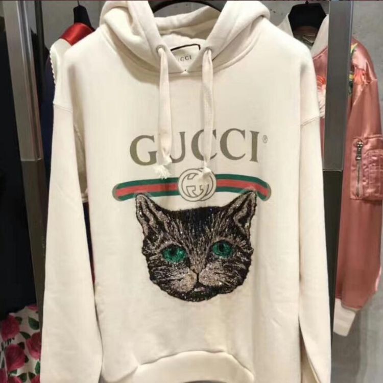 gucci 古驰猫咪亮片女士卫衣