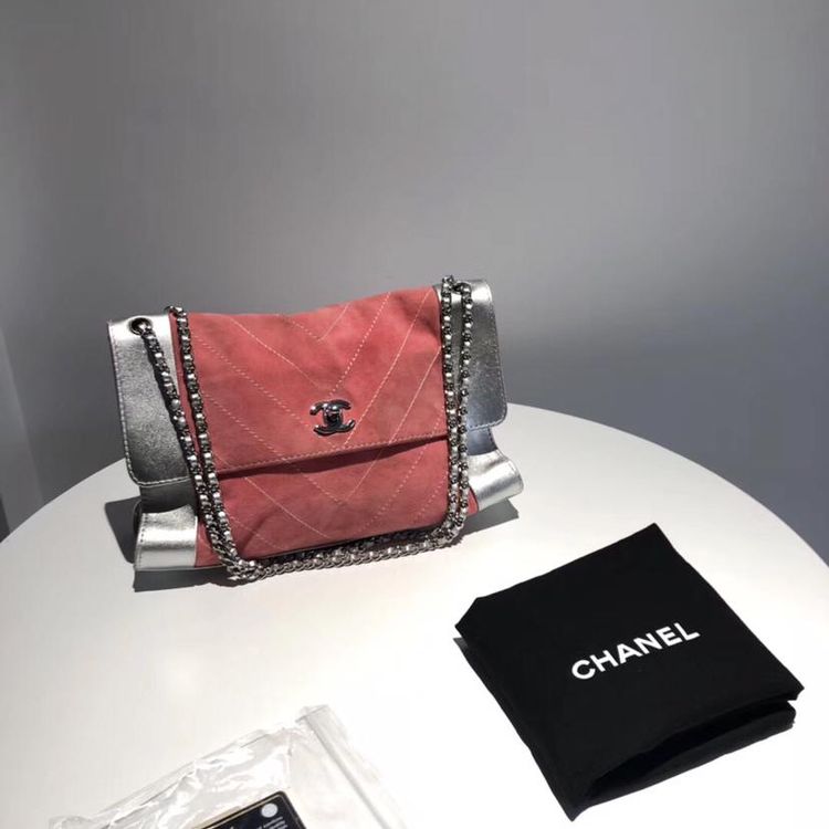 chanel 香奈儿 双拼皮链条单肩包