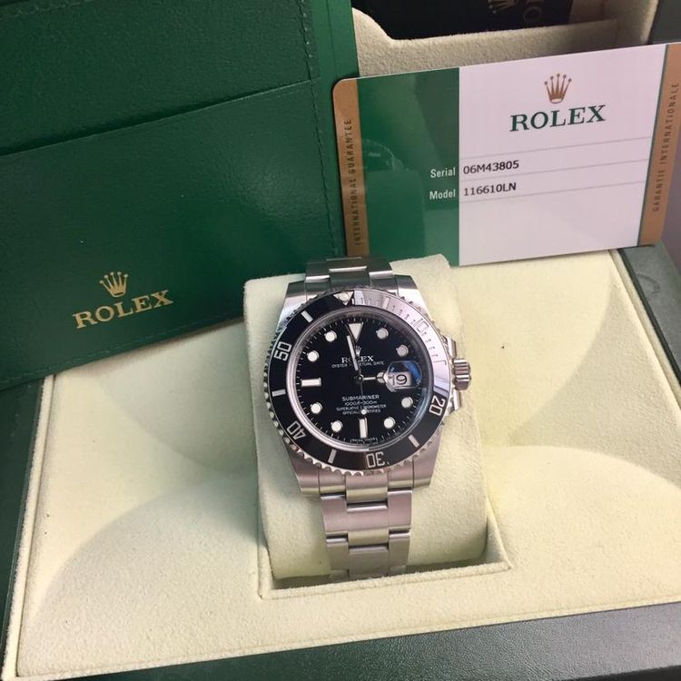 rolex 劳力士潜航者116610ln黑水鬼17年12月机械男表