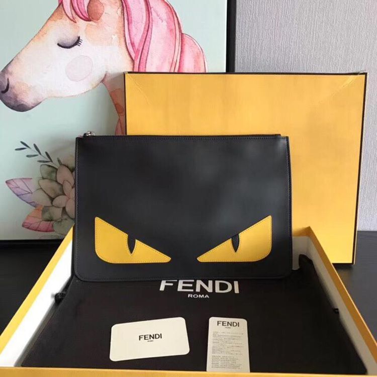 fendi 芬迪小怪兽黄眼睛手包