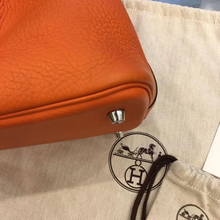 hermès 爱马仕橙色水桶包手提包