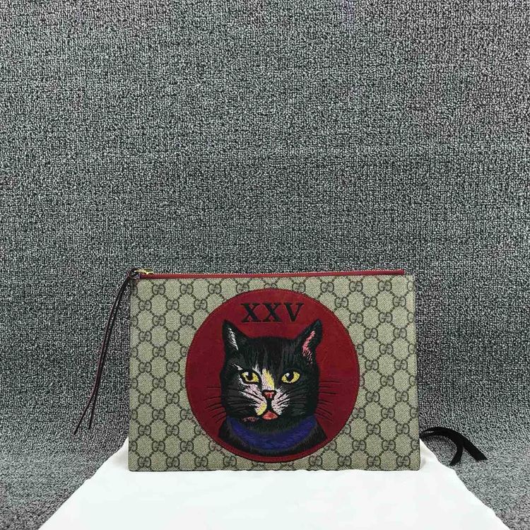 gucci 古驰神秘猫拉链手拿包