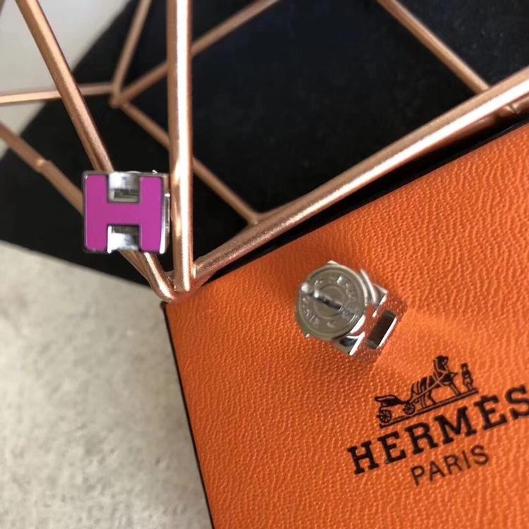 hermès 爱马仕紫色耳钉