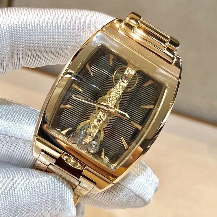 corum 昆仑桥金桥18k玫瑰金男士机械表