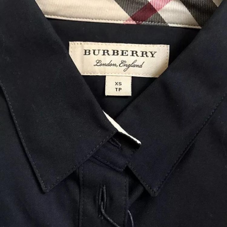 burberry 博柏利黑色格子袖口棉质长袖衬衫