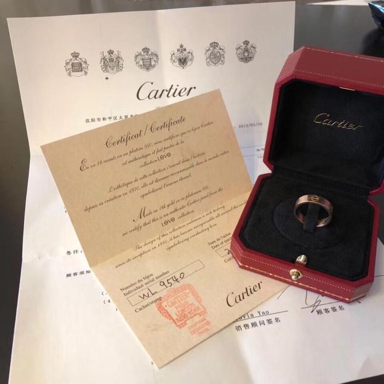 cartier 卡地亚玫瑰金love系列宽版戒指