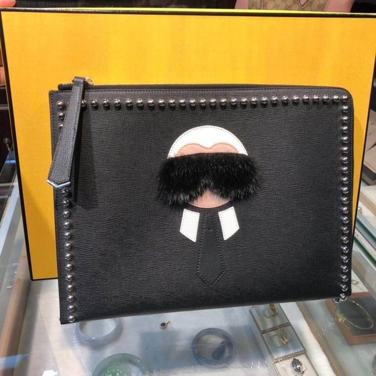 fendi 芬迪老佛爷牛皮手包