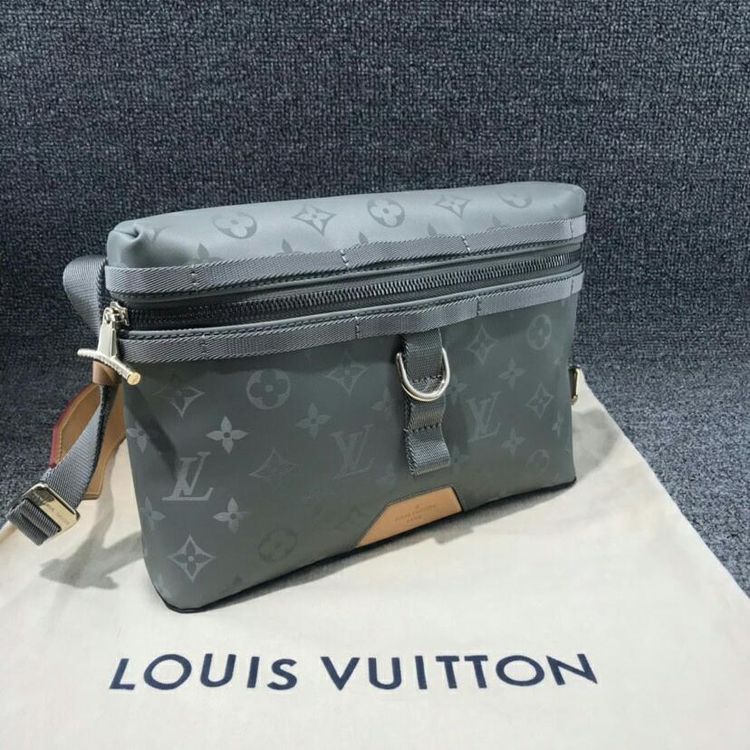 louis vuitton 路易·威登限量titanium钛合金镭射老花系列单肩包