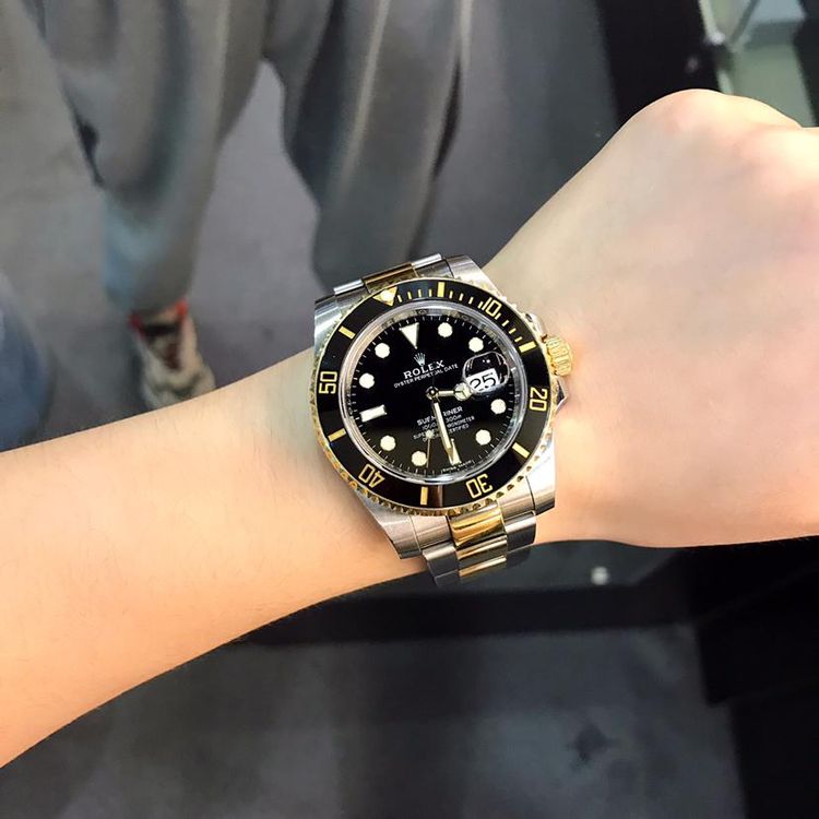 rolex 劳力士间金黑水鬼机械腕表拆单