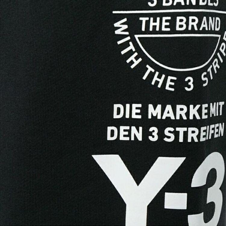 y3 y-3新款袖印字母logo男士套头卫衣黑