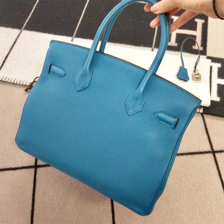 hermès 爱马仕 爱马仕birkin30 7c珊瑚蓝手提包