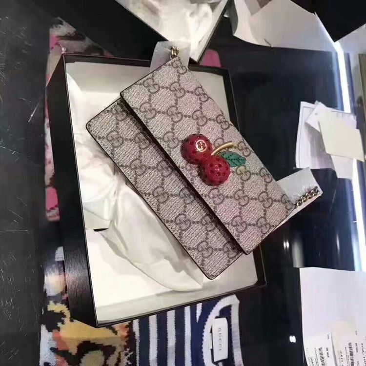 gucci 古驰樱桃woc链条包