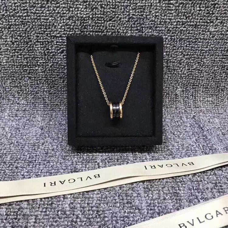 bvlgari 宝格丽黑陶瓷玫瑰金项链