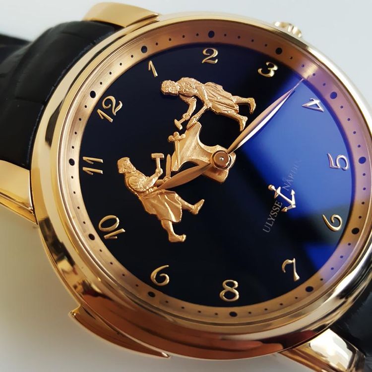 ulysse nardin 雅典鎏金系列18k玫瑰金机械表