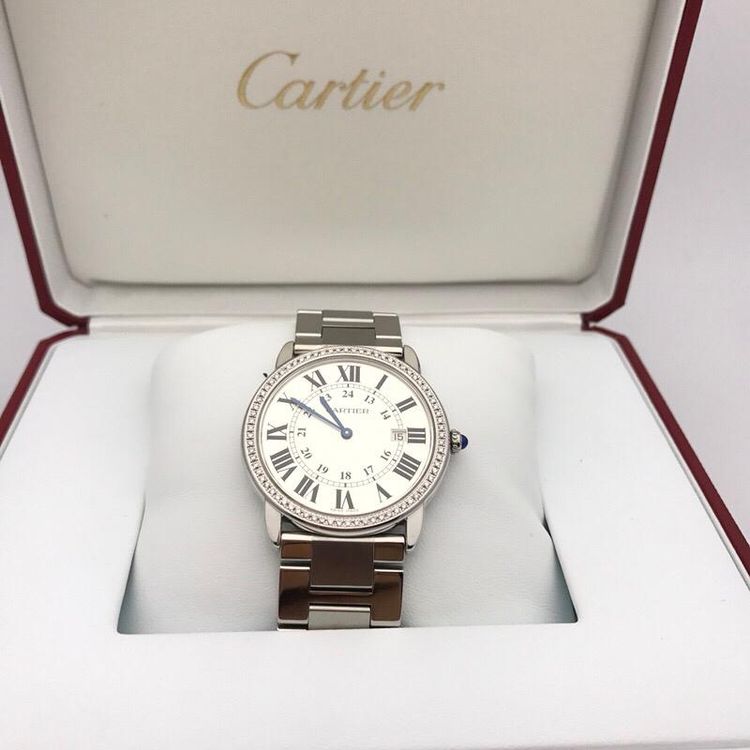 cartier 卡地亚伦敦系列中号经典后镶钻自动机械女表