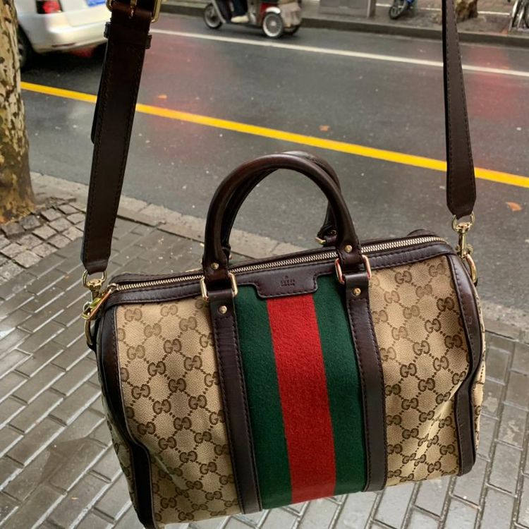 gucci 古驰波士顿枕头手提包