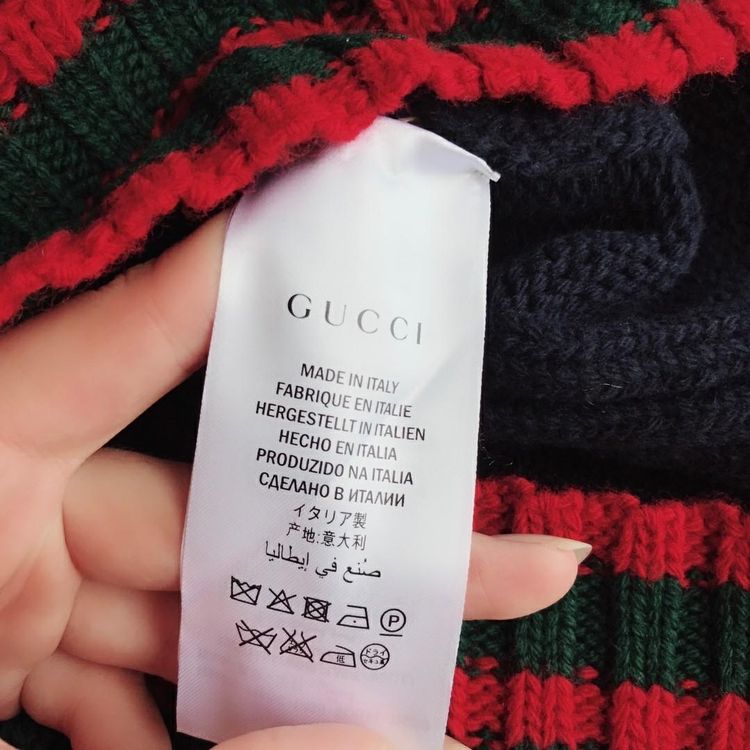 gucci 古驰 国内现货男士蓝色v领针织衫