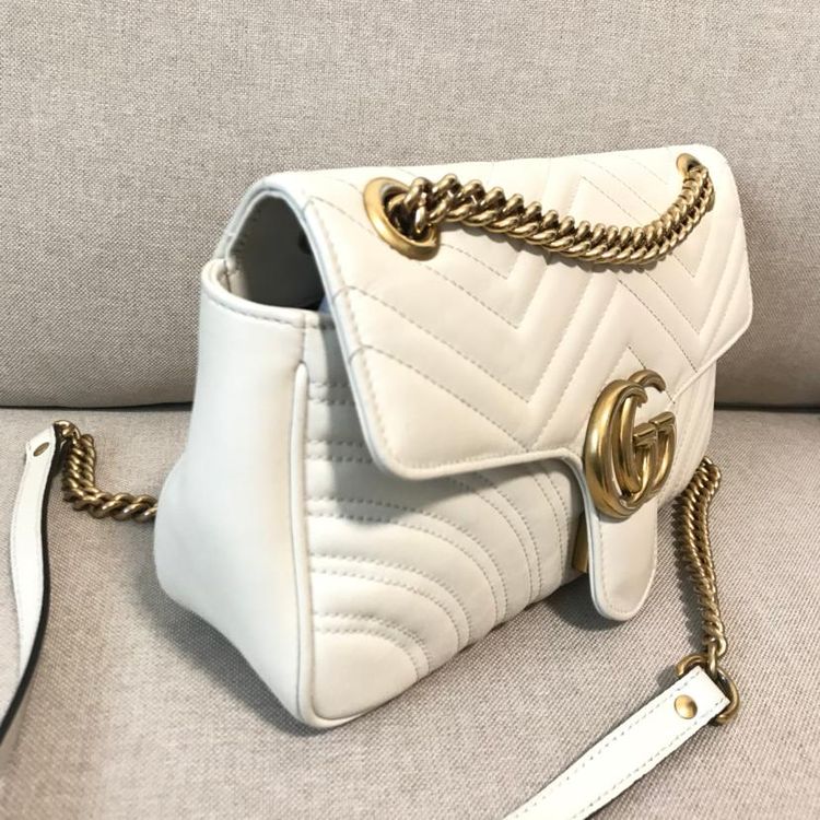 gucci 古驰marmont白色中号单肩包