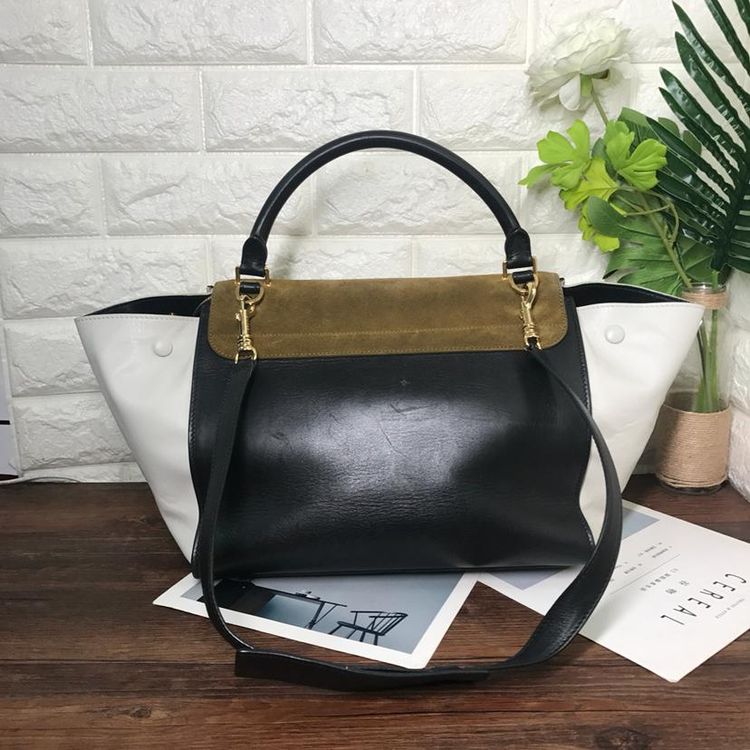 celine 赛琳拼色中号秋千手提包