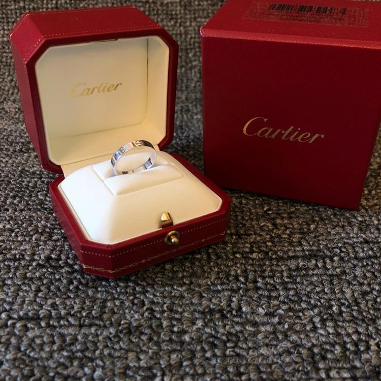 cartier 卡地亚love系列18k白金戒指