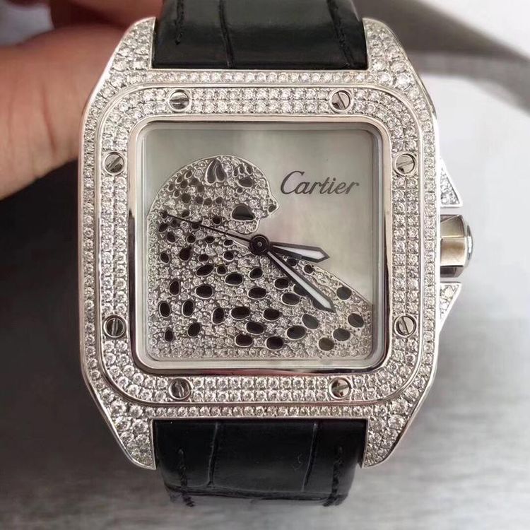 cartier 卡地亚桑托斯系列豹头腕表